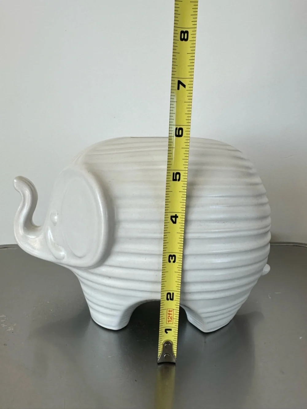 Jonathan Adler White Ceramic Elephant Coin Bank